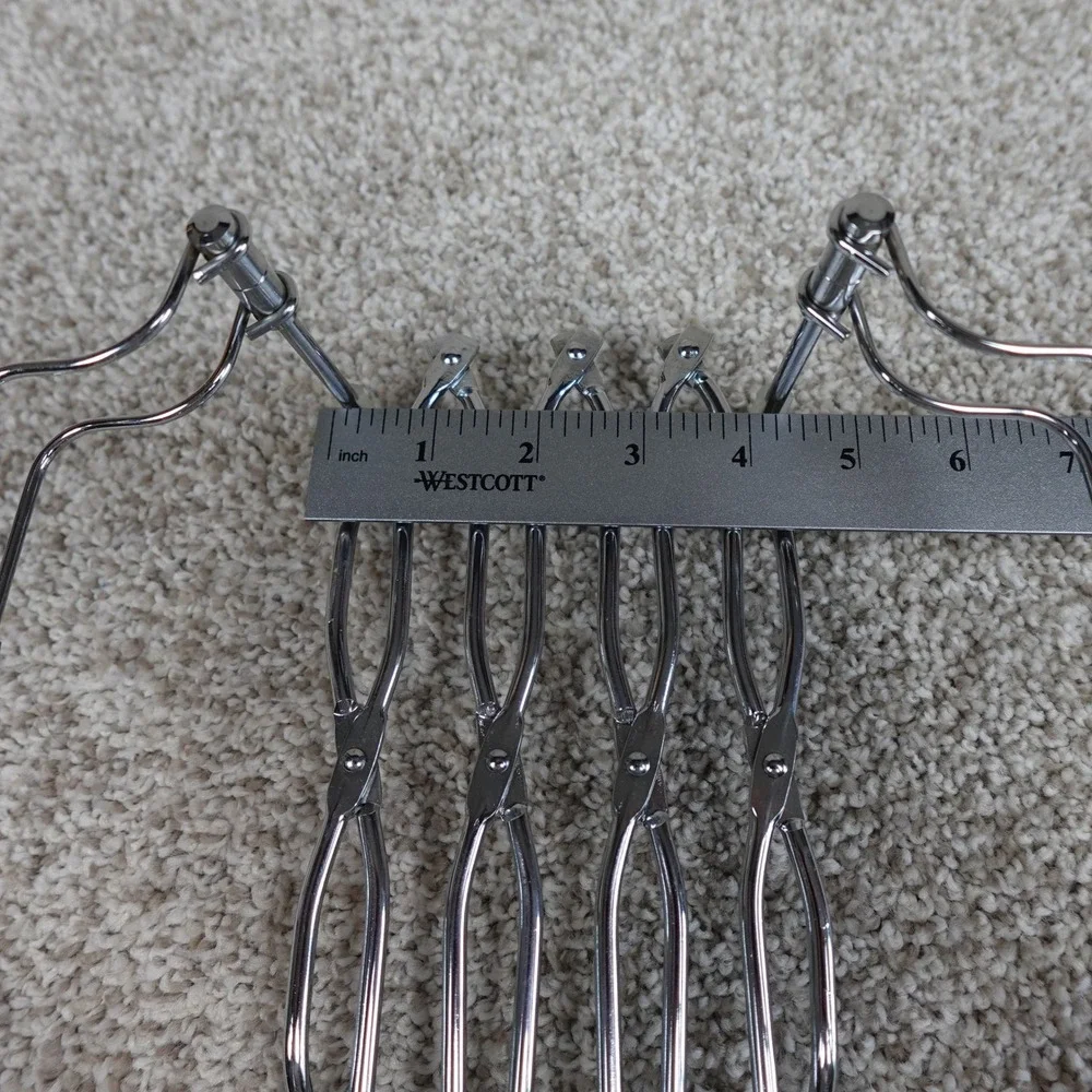 Vintage Expandable Chrome Accordion Trivet Adjustable Metal Pot Holder Silver